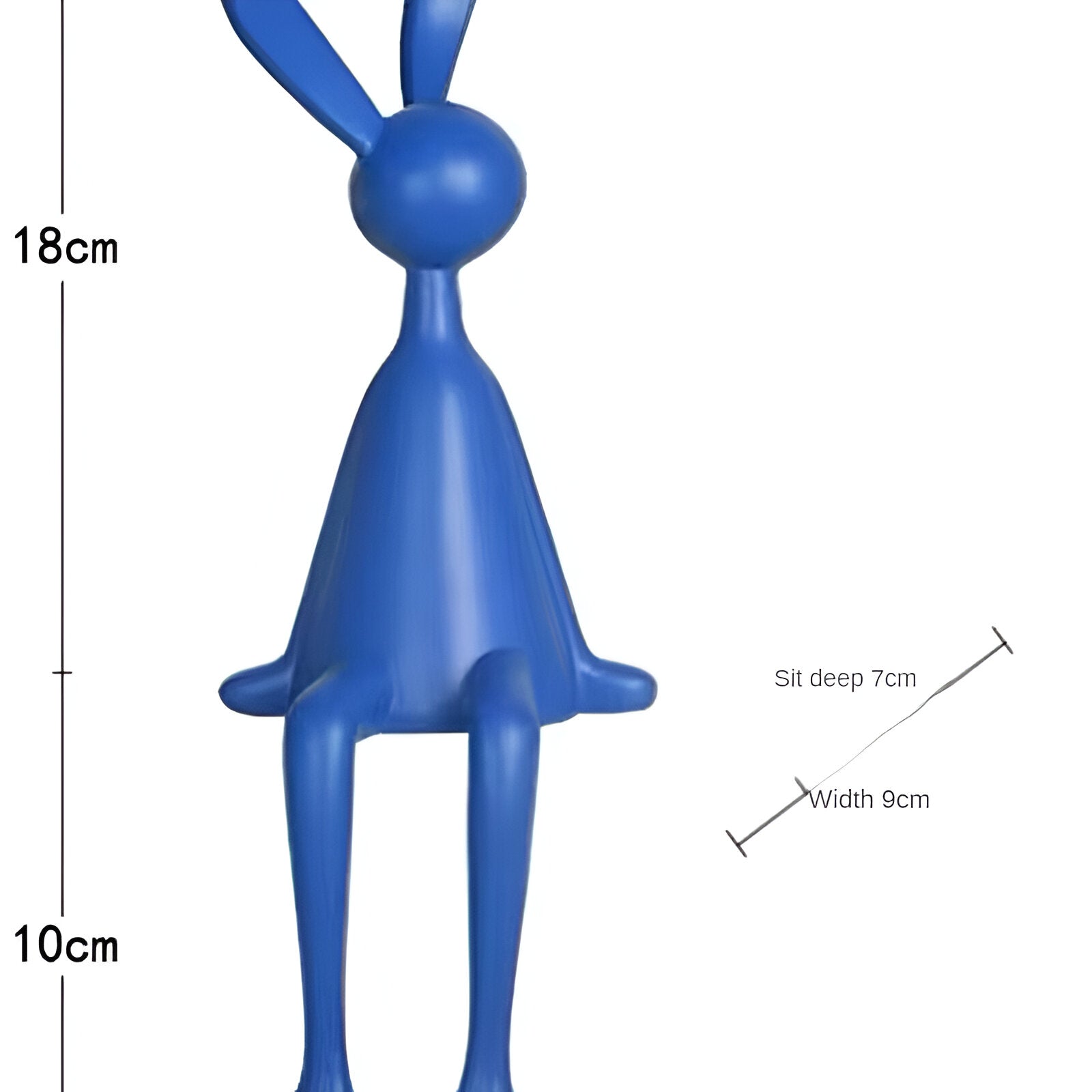 BowLift | ResinLux | Modern Resin Easter Bunny – Black, White, or Blue Sitting Rabbit Decoration