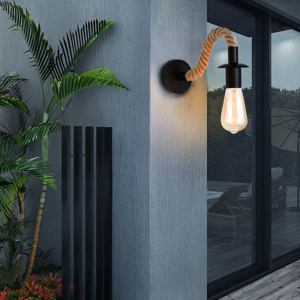 BowLift | Retro Hemp Rope Industrial Loft Wall Lamp