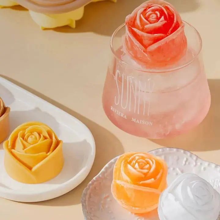 BowLift | Rose Ice Cube Mould – 3D Silicone for Elegant Ice Cubes (4 Grid)