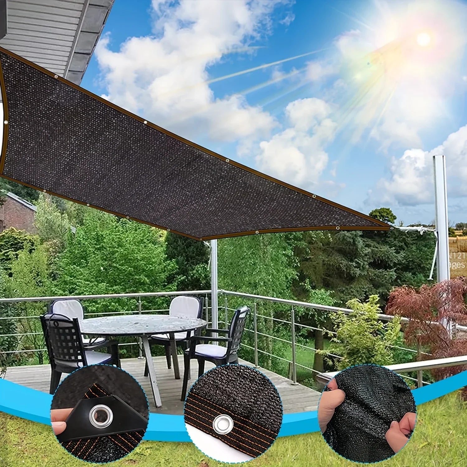 BowLift | Black shade cloth sunblock mesh cover