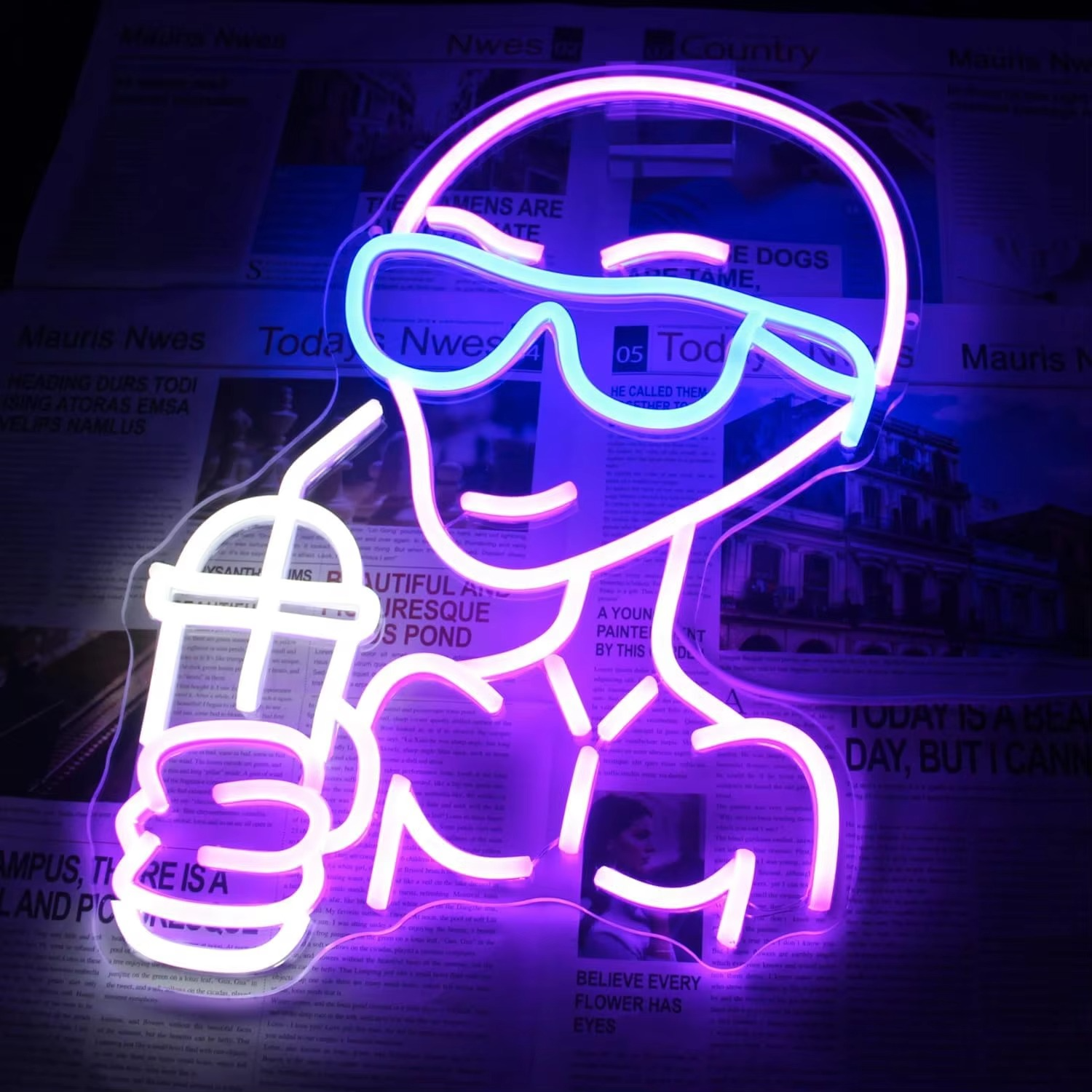 BowLift | Cosmic Alien Neon LED Sign for Unique Home and Party Decor