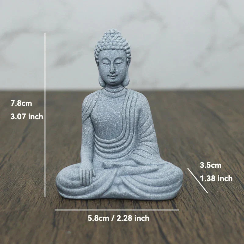 BowLift | Buddha Stone Statue Small Buddhist Monks Tibetan Buddhism Figures Zen Garden Ornament Meditation Home Aquarium Decoration