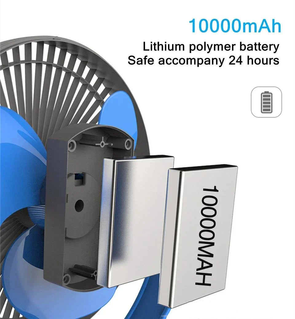 BowLift | AerisClip Battery Fan | 360° Rotation | 10000mAh | With Clip & USB-C