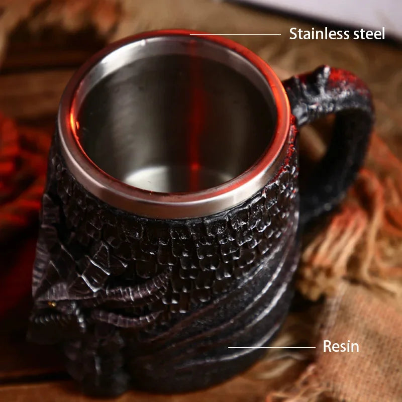 BowLift | Medieval Dragon Resin Stainless Steel Mug as Coffee Mug or Tea Mug