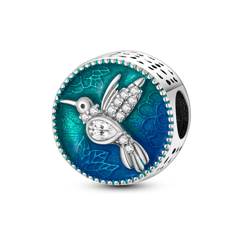 BowLift | 925 Silver Golden Leopard Charms Beads Colorful Chameleon Rhinoceros Lion Scarab Cat Pendant Compatible with Original Pandora Bracelet Jewelry