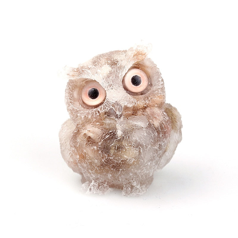 BowLift | Natural Crystal Owl Figurine: Handmade Collector's Item