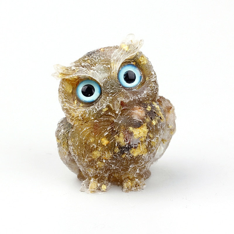 BowLift | Natural Crystal Owl Figurine: Handmade Collector's Item