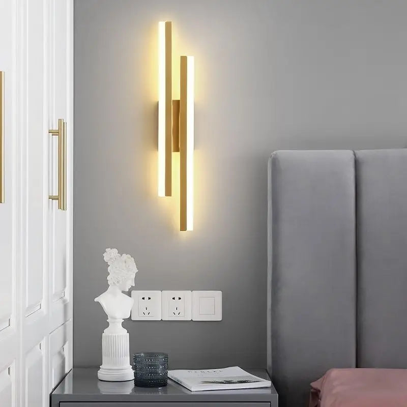 BowLift | Modern LED Wall Lamp: Black/Gold Acrylic Room Decoration Light