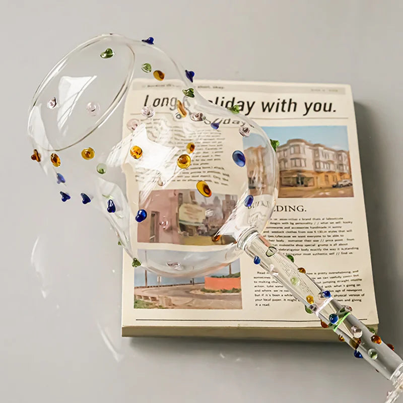 BowLift | Colorful Dots Wine Glass