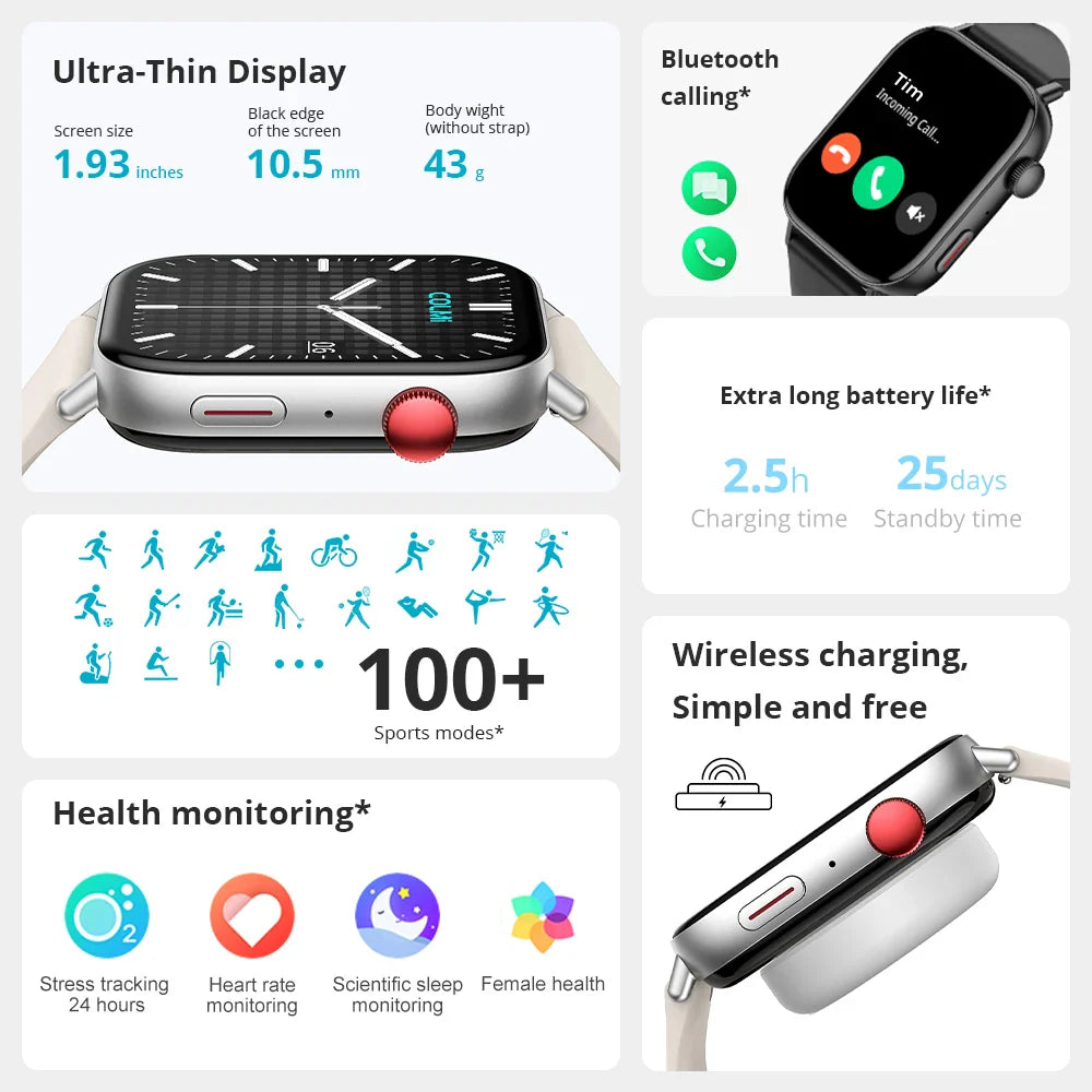 BowLift | 2 In 1 Fitness Tracker Voice Calling Smart Watch