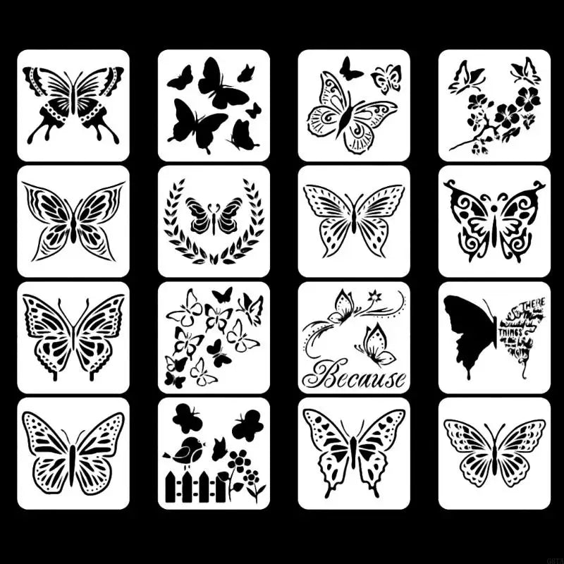 BowLift | FloraCraft Wings | Butterfly Stencil Set | 16 Designs for Creative DIY Projects