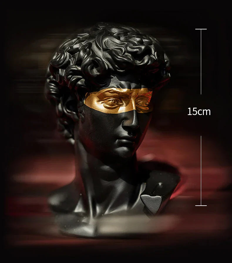 BowLift | Statues for decoration, 15 cm, David, coffee table, home decoration, ornaments, bust of a room made of plaster, white resin, decorative art sculpture