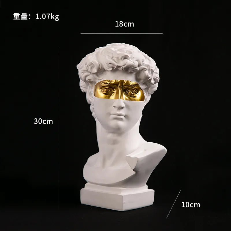 BowLift | European Home Decor David Head Resin Statues Statues Home Decor Modern Abstract Art Bust Sculpture Art Sketch Practice