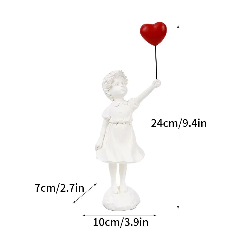 BowLift | Dropshipping Banksy Sculpture Collection Flower Thrower Statue Pop Art Modern Balloon Girl Figurine Office Home Decoration