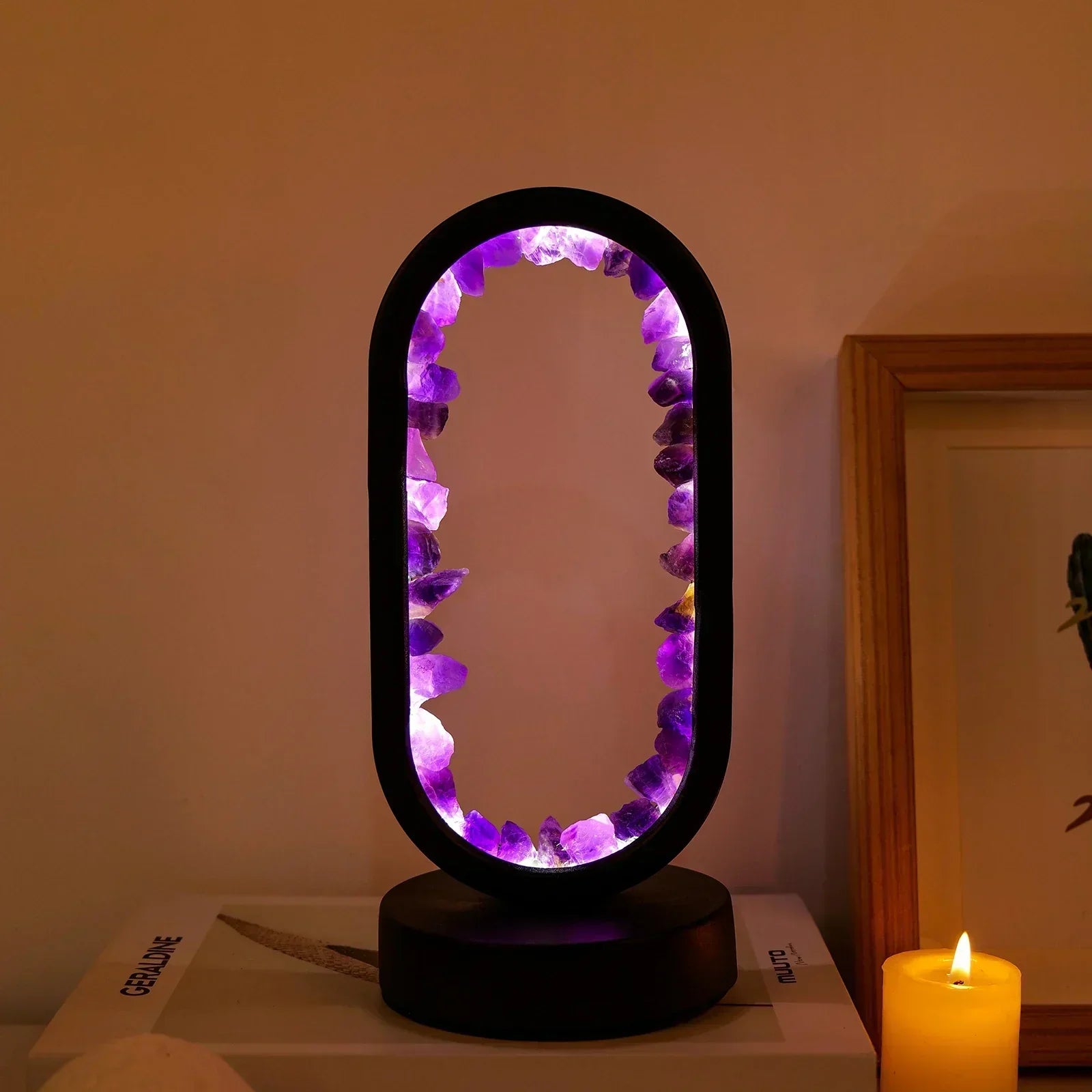 BowLift | AuraStone | Natural Calming Amethyst Serenity Lamp