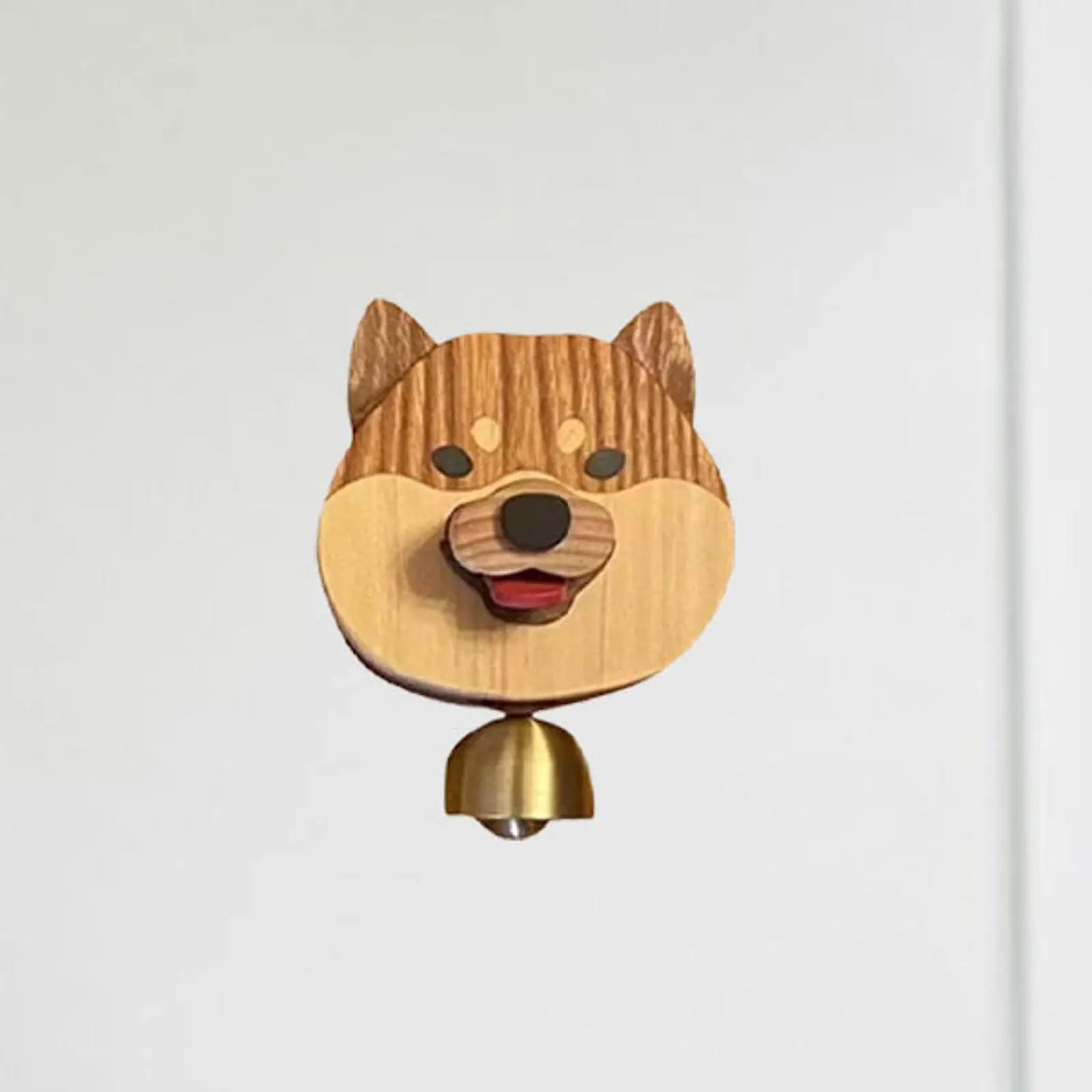 BowLift | Playful Shiba Dog Face Wooden Doorbell