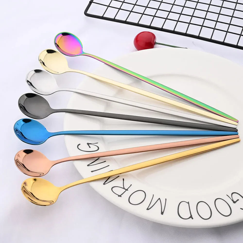 BowLift | Golden 6-piece Long Handle Spoon Set