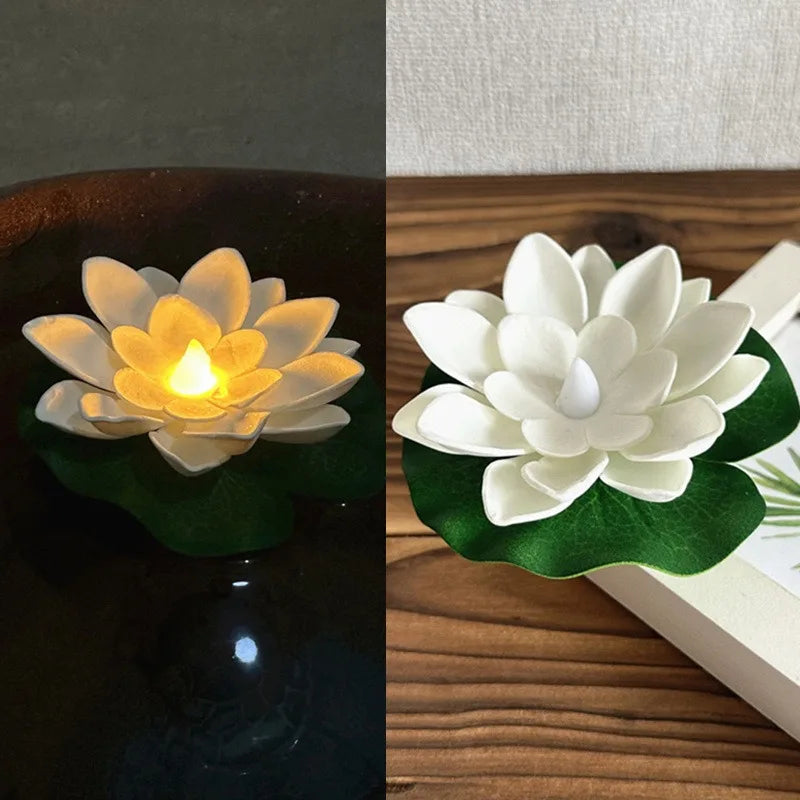 BowLift | GlowLotus Solar Lotus Lamp | Water Sensor | Warm White Light for Pond & Garden