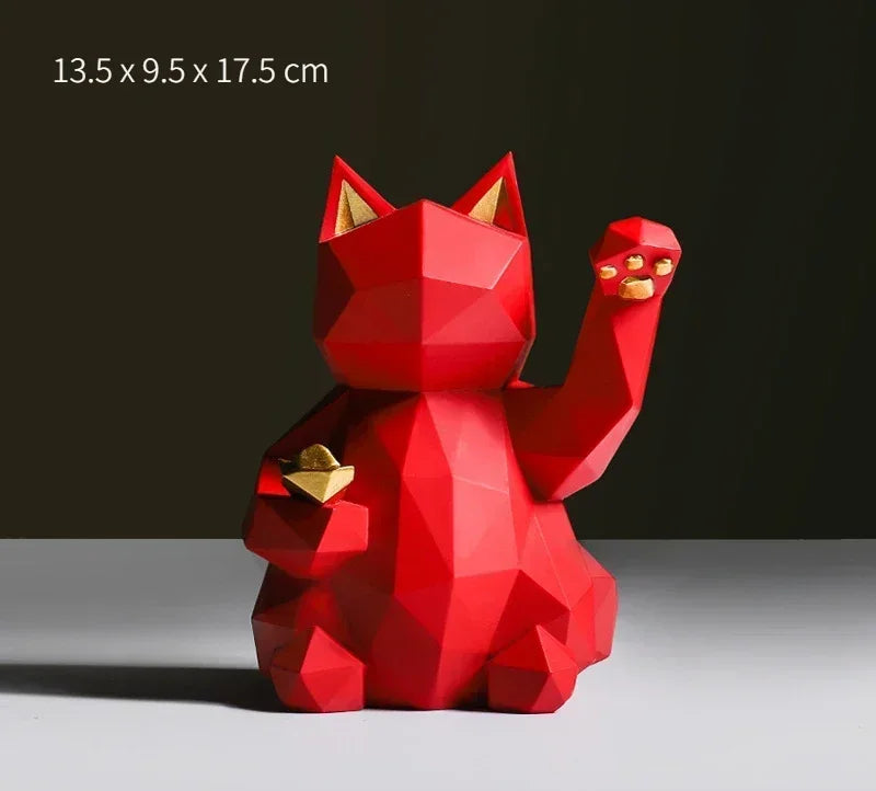 BowLift | Nordic Minimalism Geometry Lucky Cat Statues