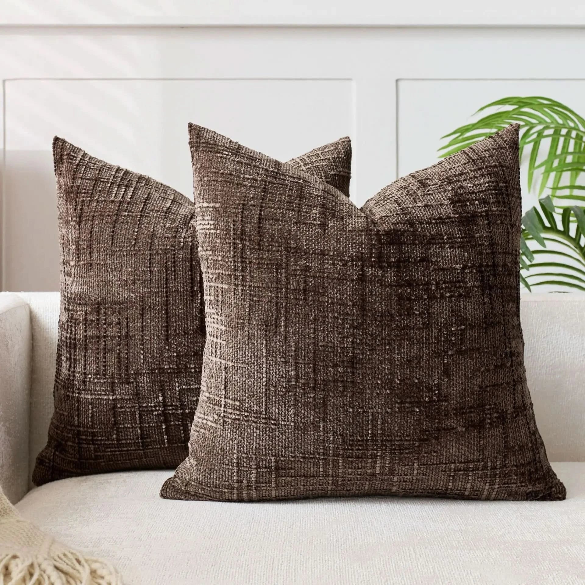 BowLift | Chenille Throw Pillow Cover Bamboo Texture Solid Color