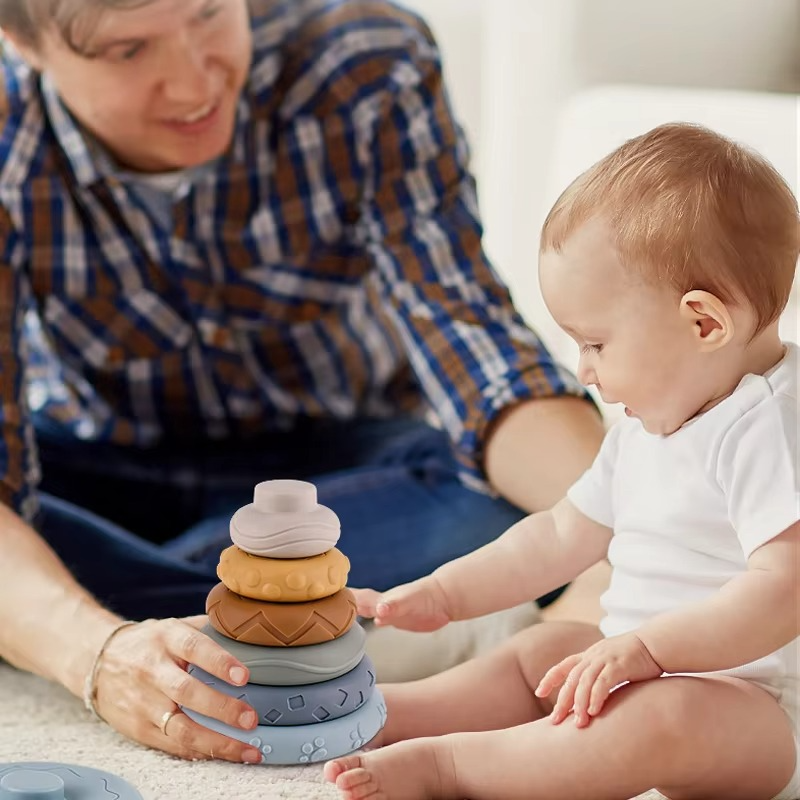 BowLift | Baby Montessori Silicone Building Blocks and Koala Teething Stacking Toy Set