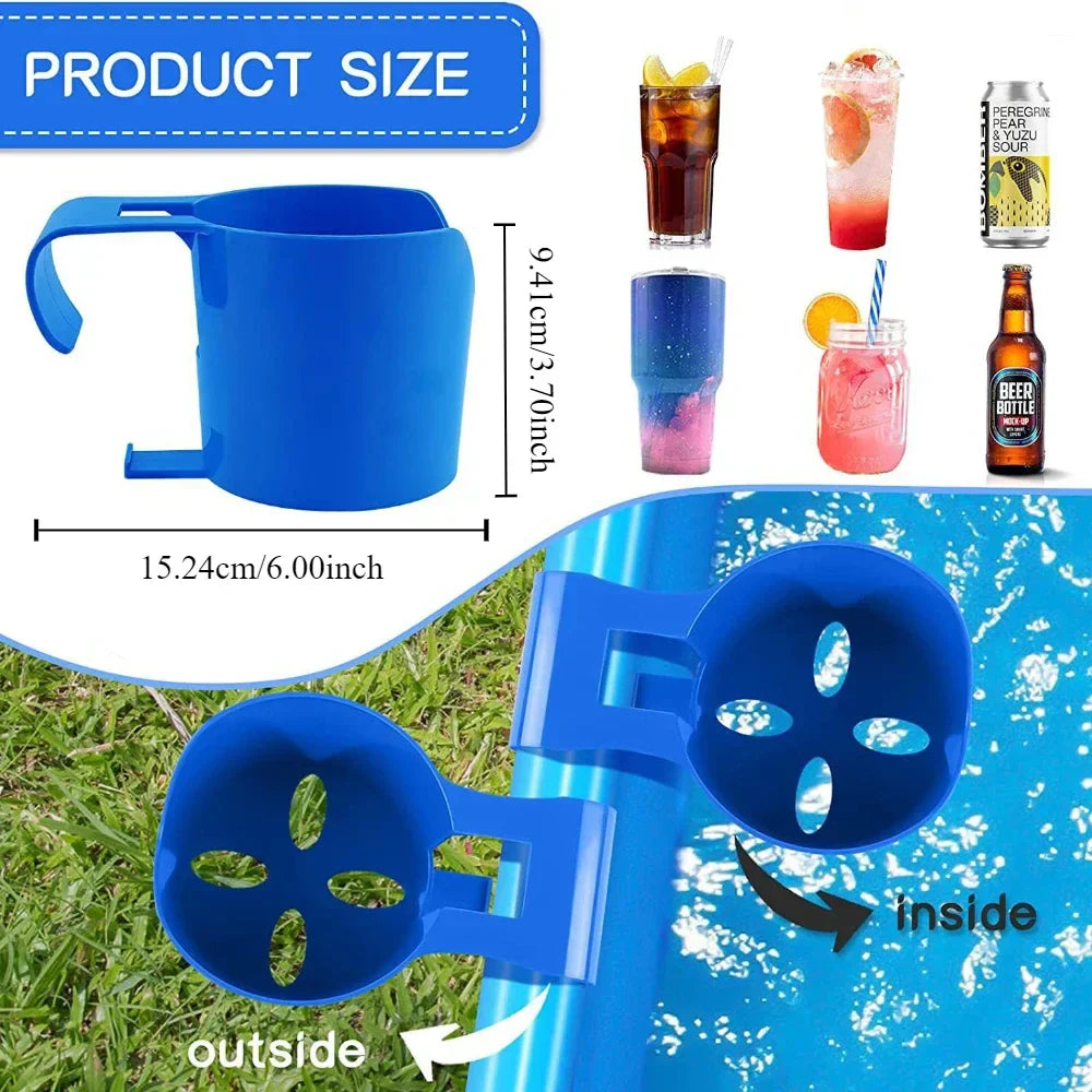 BowLift | AquaGrip Drink Holder | Flexible & Stable | Clip-on Pool Shelf | For Cans & Gadgets