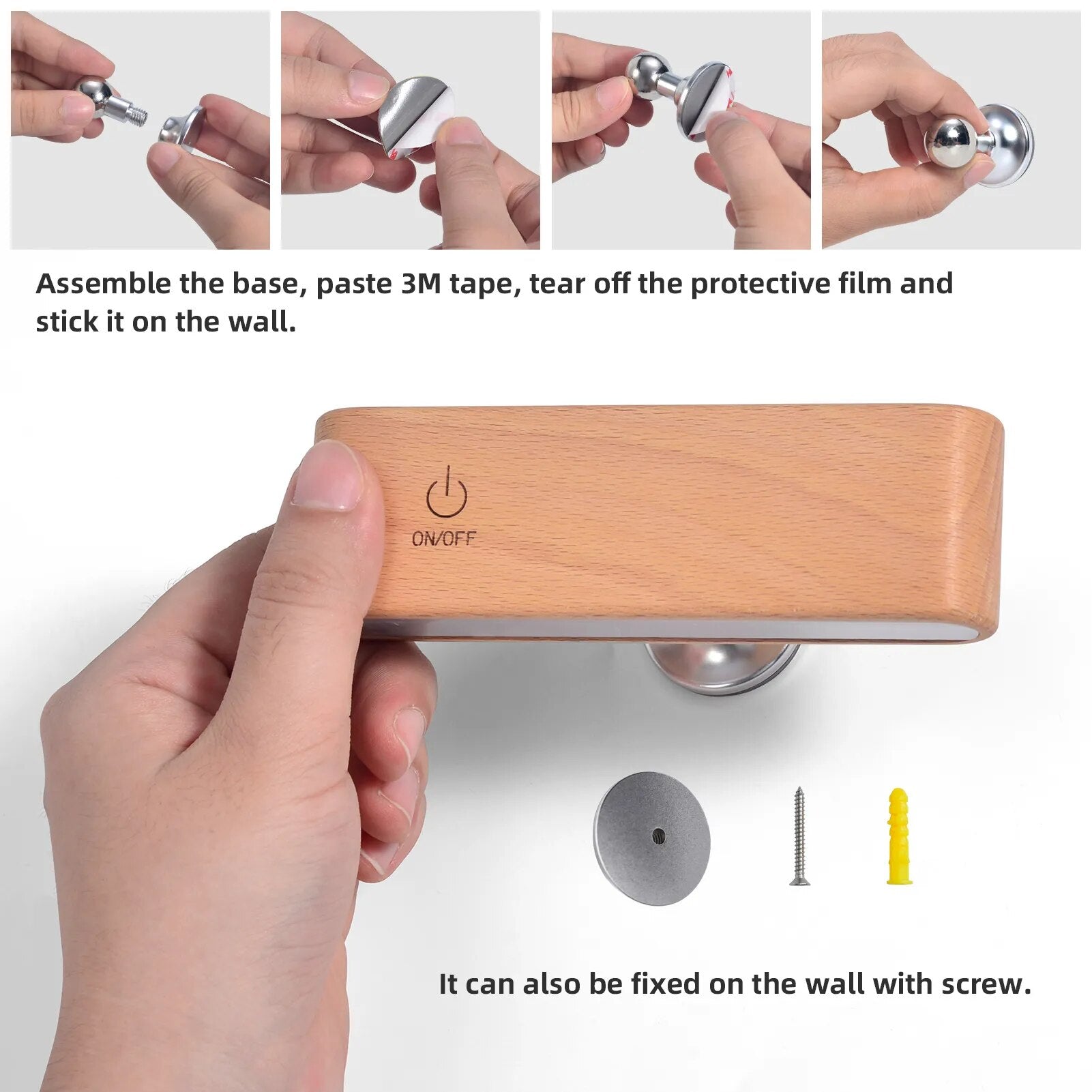 BowLift | Rotatable Magnetic Wooden Rechargeable LED Night Lamp