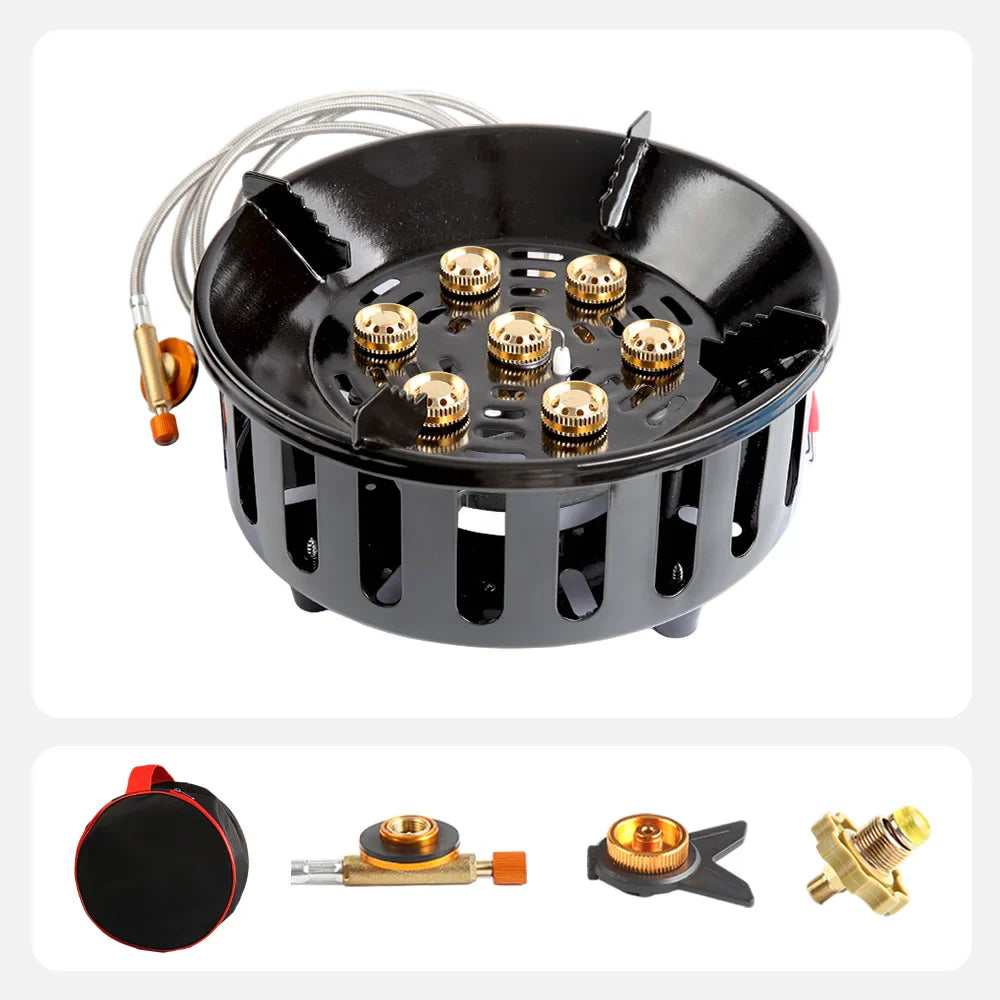 BowLift | 7-Core Portable Camping Gas Stove with Electronic Ignition – Kael