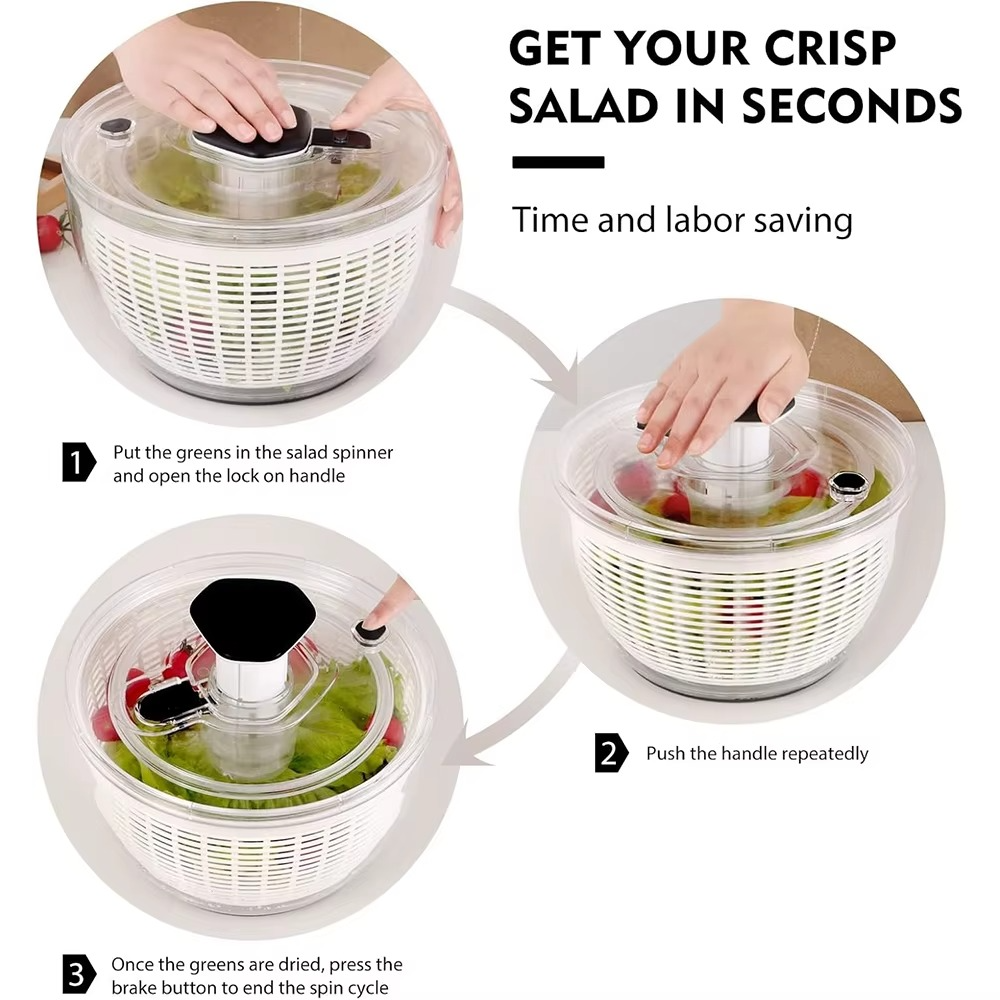 BowLift | 6.3 QT One-Handed Salad Spinner with Easy Press Drying System