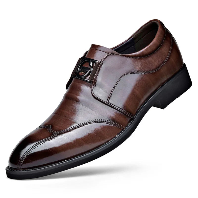 BowLift | Men's Leather Shoes Stylish Men's Shoes Pointed Oxford Wedding Leather Men's Dress Shoes Gentleman Office Man Shoe