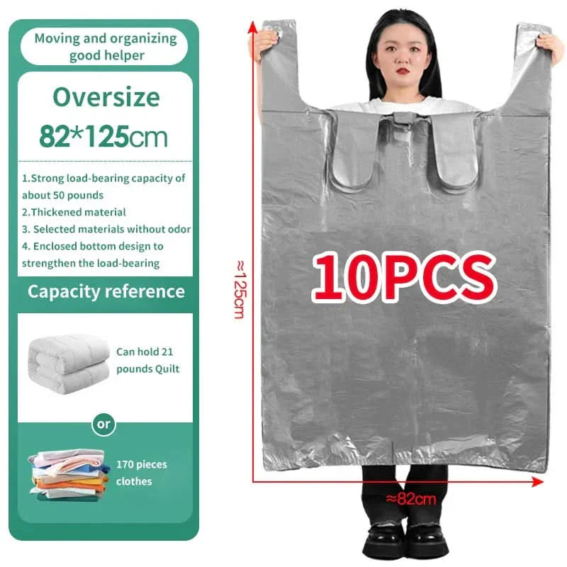 BowLift | HDPE STORAGE BAGS – storage bags with large capacity for clothes, toys & bedding – set of 10