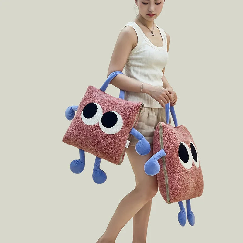 BowLift | Cute Monster Portable Soft Throw Pillow Blanket