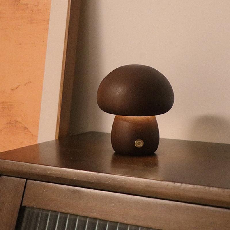 BowLift | Wooden LED Table Lamp Mushroom Glow