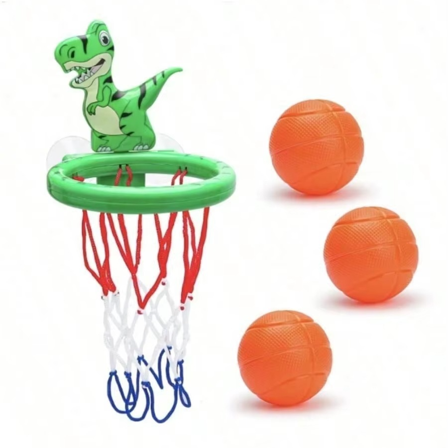 BowLift | Dinosaur Bath Basketball Hoop Toy Set for Toddlers with Three Balls