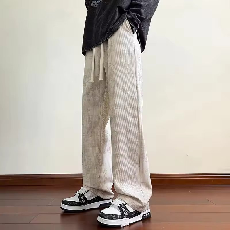 Corduroy Trousers with Adjustable Drawstring