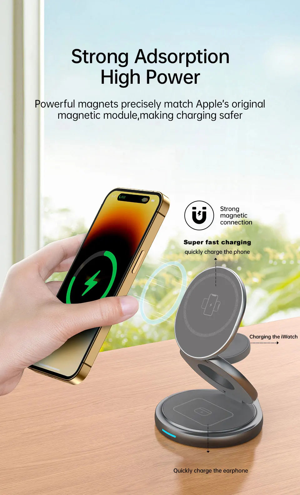 BowLift | 3 in 1 Foldable Magnetic Wireless Charger