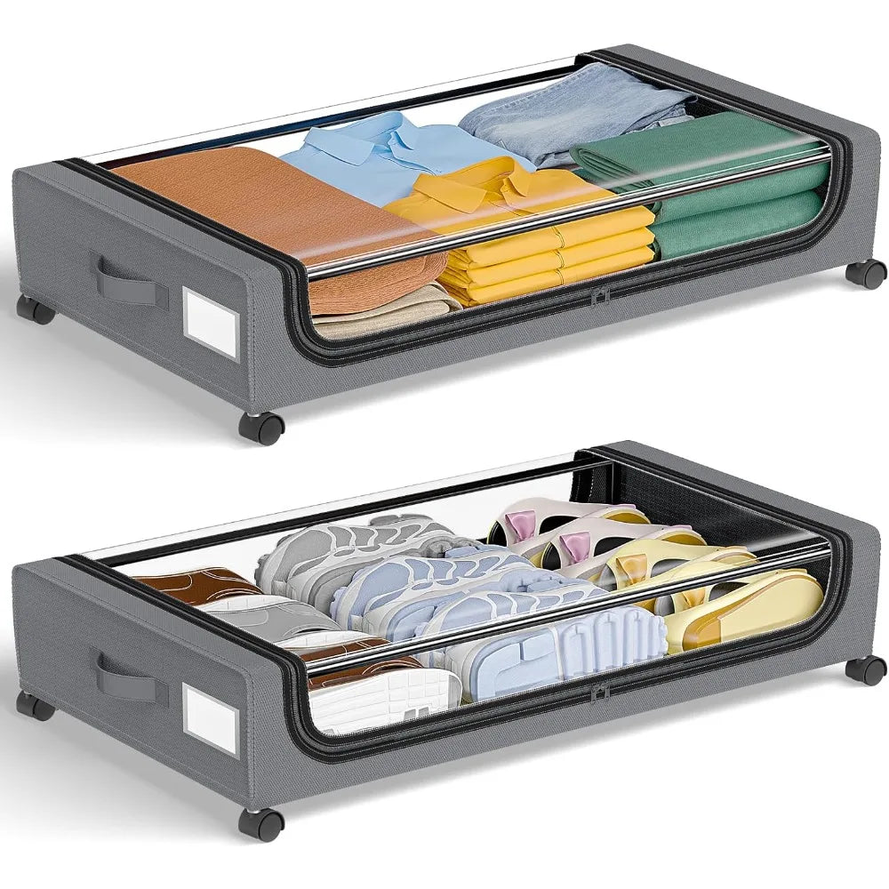 BowLift | Underbed Storage Stackable Wheeled Box Organizer
