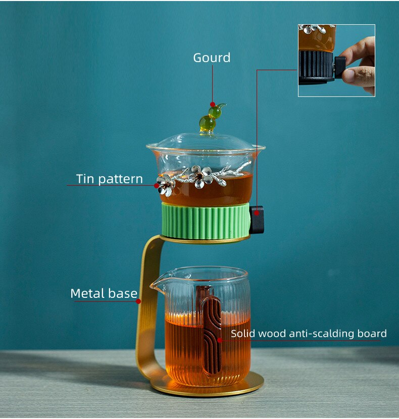 BowLift | Ancient Mystery Leaf Glass Teapot