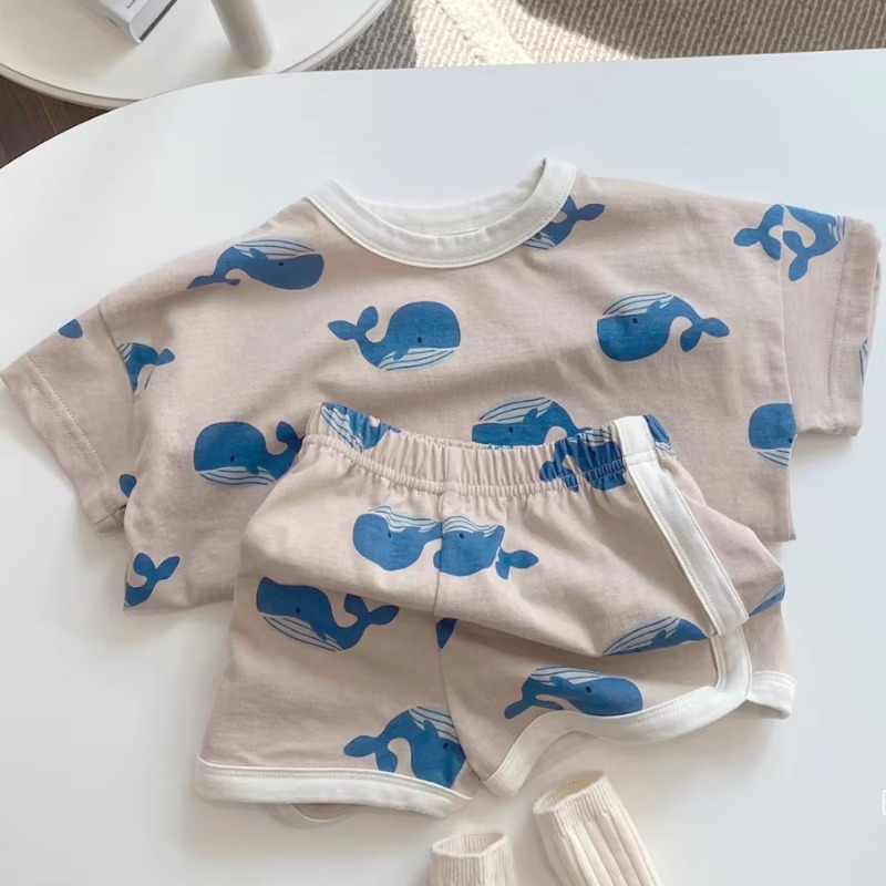 BowLift | 2PCS Summer Baby Outfit Set, Cotton Short Sleeve Top and Shorts for Infants and Toddlers