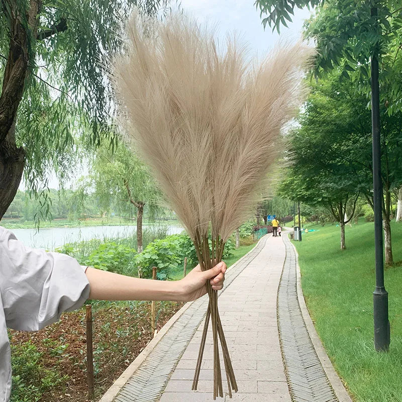 BowLift | 5 pieces 100 cm Artificial Pampas Grass Dried Flower Bouquet Wedding Party Decoration Home Room DIY Artificial Plants Decoration Supplies