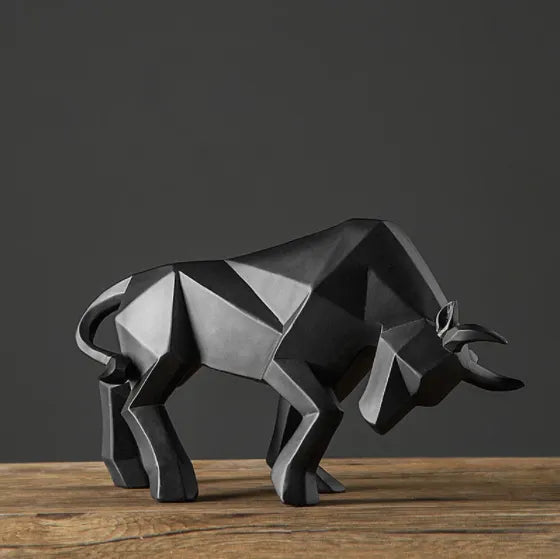BowLift | YuryFvna Modern Geometric Bull Statue, Ornament, Café, Bull Sculptures, Animal Figures, Abstract Hotel Home Decoration