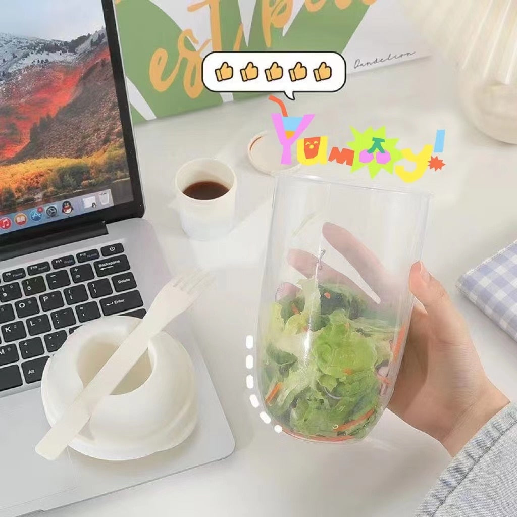 BowLift | Portable Built-in Fork Mini Salad Cup