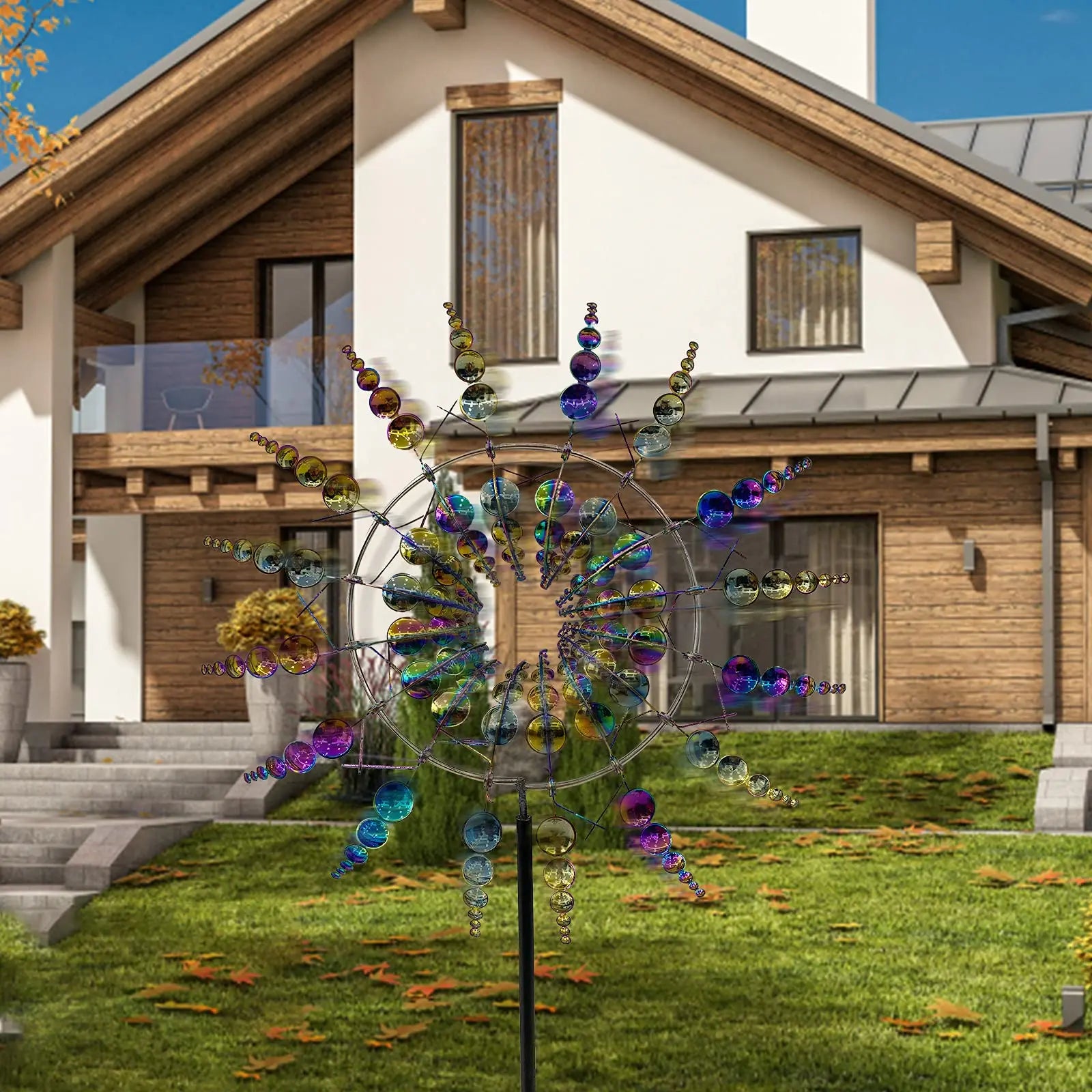 BowLift | Unique Solar-Powered Kinetic Metal Windmill Spinner - Magical Wind Collectors for Patio, Garden, Lawn Outdoor Decoration