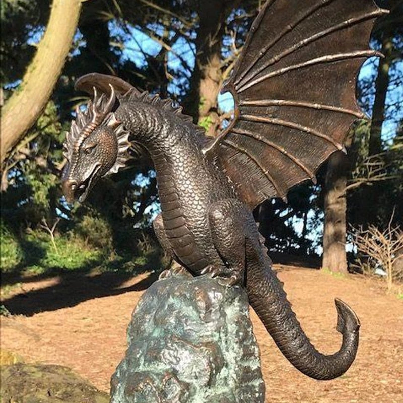 BowLift | Majestic fire-breathing dragon fountain sculpture