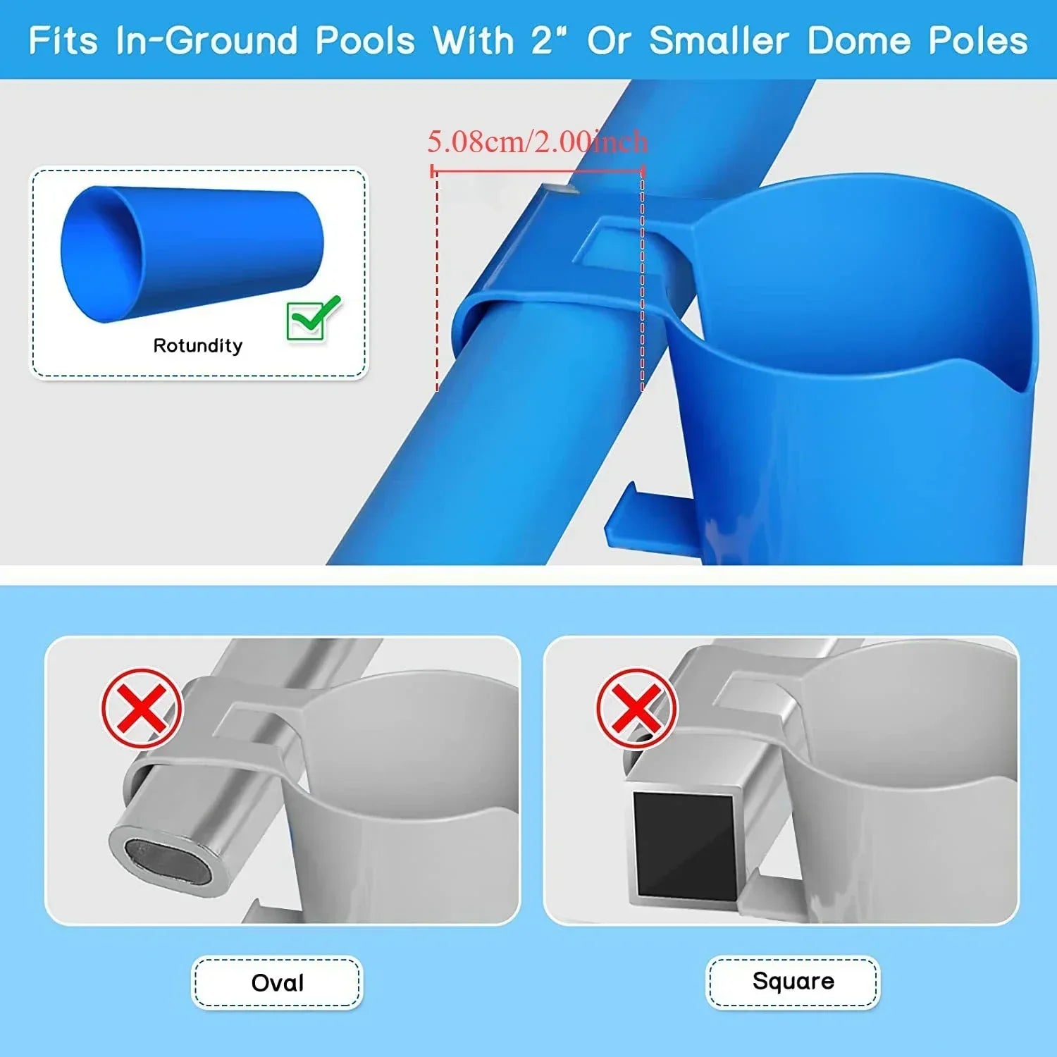 BowLift | AquaGrip Drink Holder | Flexible & Stable | Clip-on Pool Shelf | For Cans & Gadgets