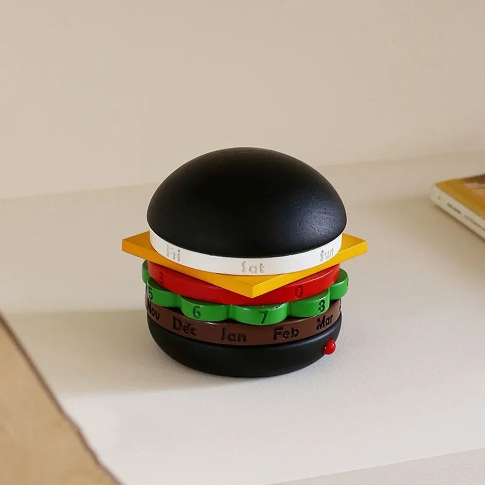 BowLift | Rotating Wooden Hamburger Decorative Calender