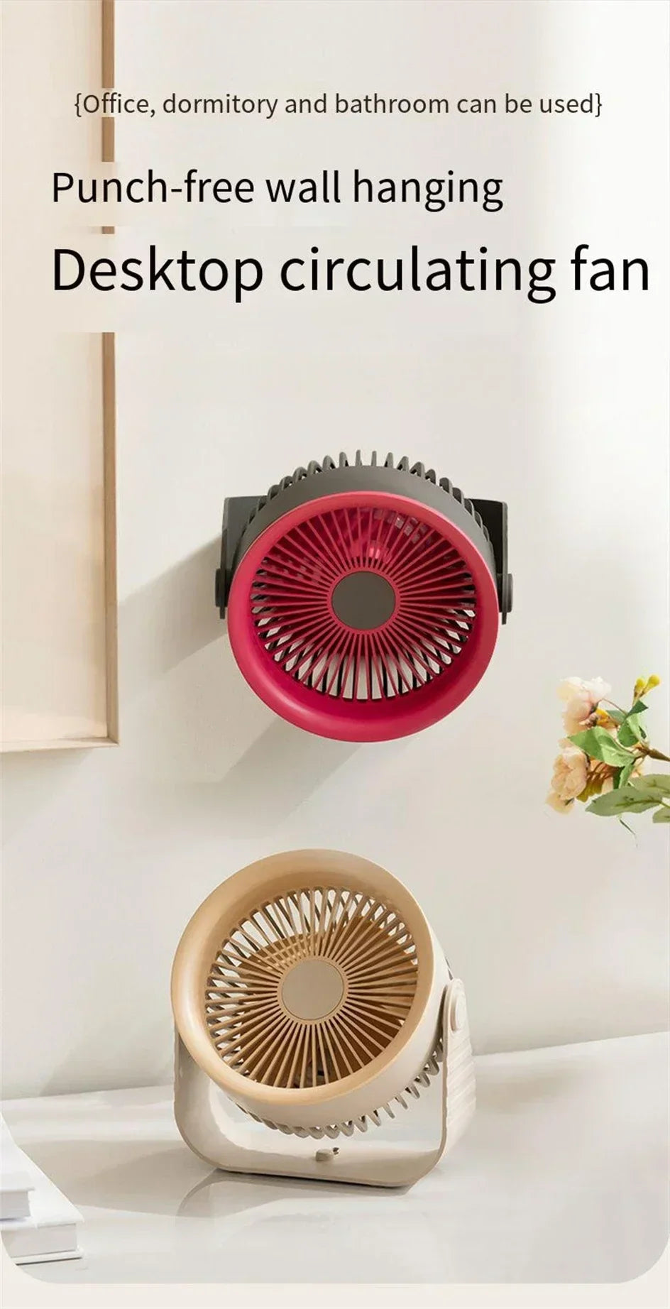 BowLift | Brisano Mini Fan | 3600 mAh Battery | 4 Levels & USB | Compact & BPA-free