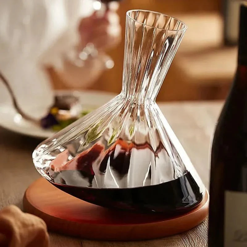 BowLift | Crystal Glass Rotating Wine Decanter 1L