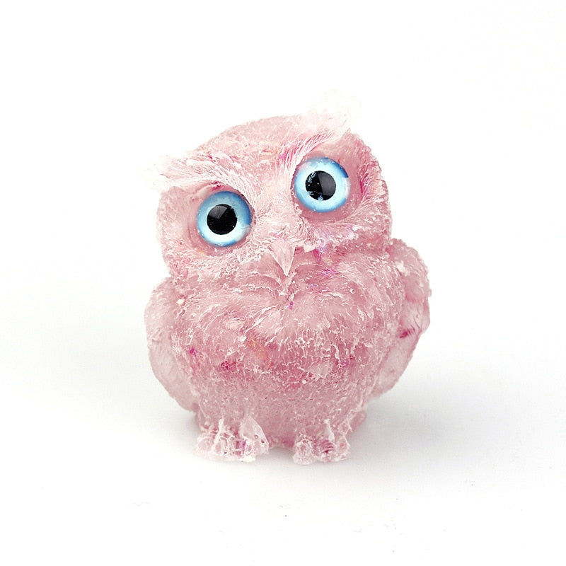 BowLift | Natural Crystal Owl Figurine: Handmade Collector's Item