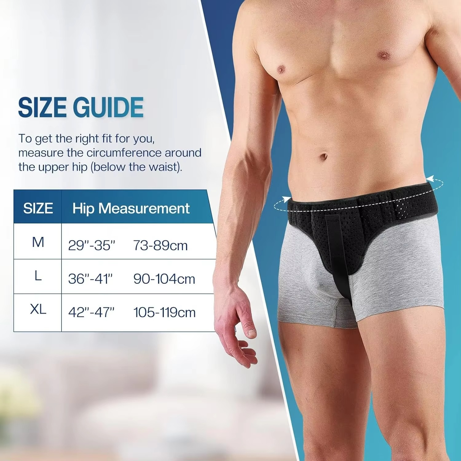 BowLift | Hernia Support Belt for Men and Women with Removable Compression Pads